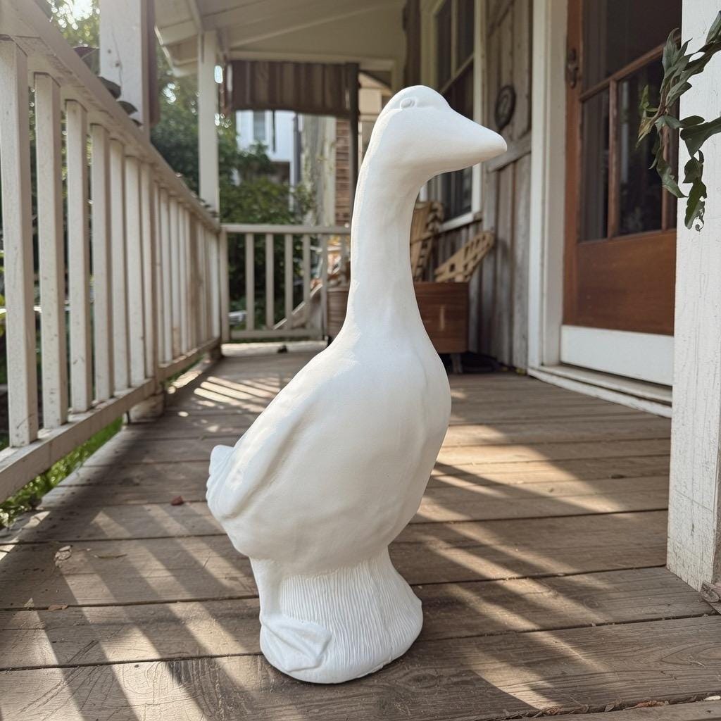 Concrete Yard Goose Statue - 23" Cement Lawn Goose For Garden