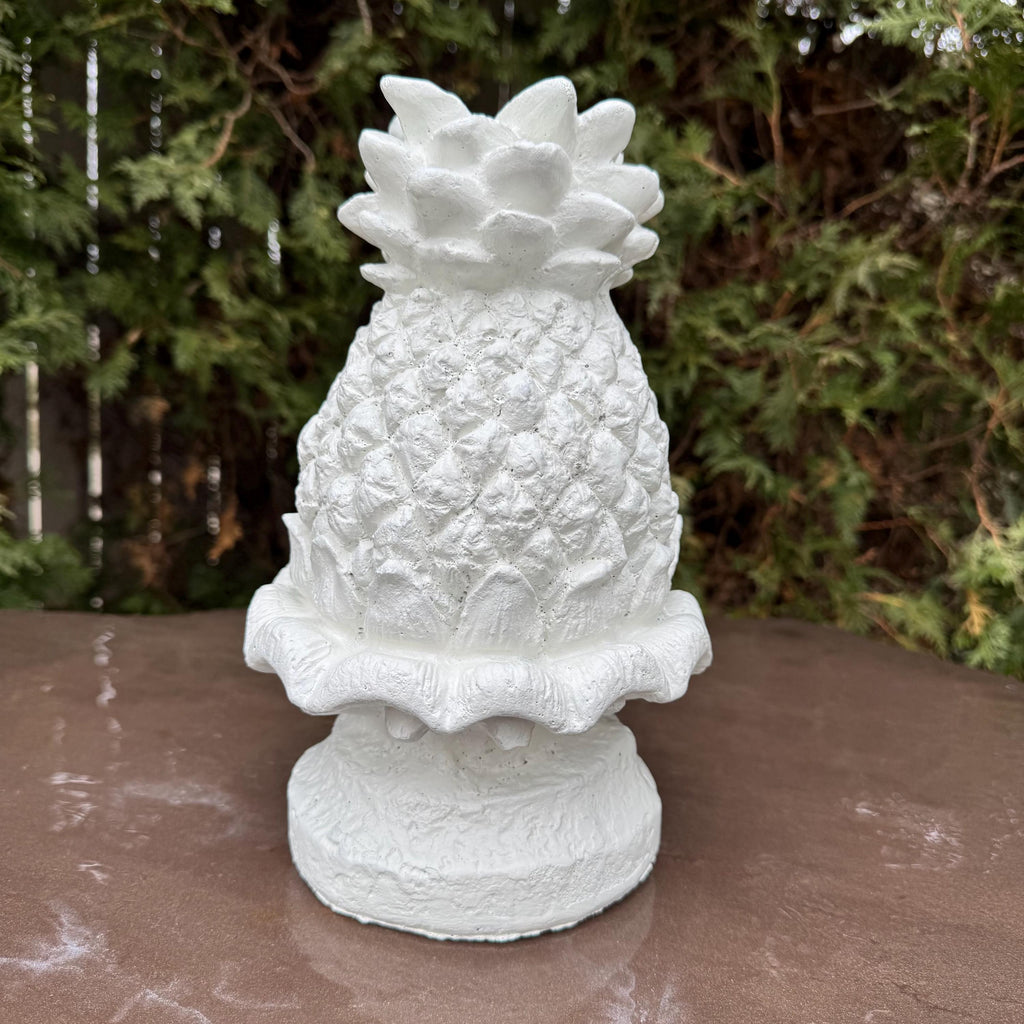 Cement Fountain Topper Replacement 11" Pineapple Water Fountain Tops Outdoor Concrete
