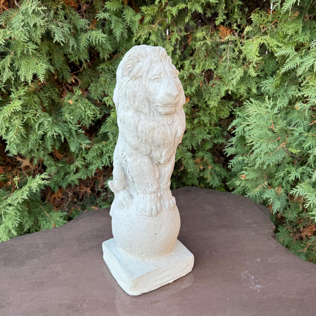 Sitting Concrete Lion Statue 18" Garden Sculpture Outdoor Yard Art Lawn Ornament Animal Figure Home Decor