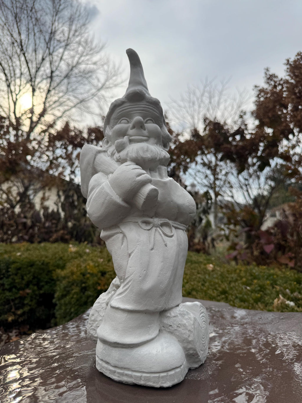Vintage Cement Garden Gnome 19" Large Concrete Garden Gnomes