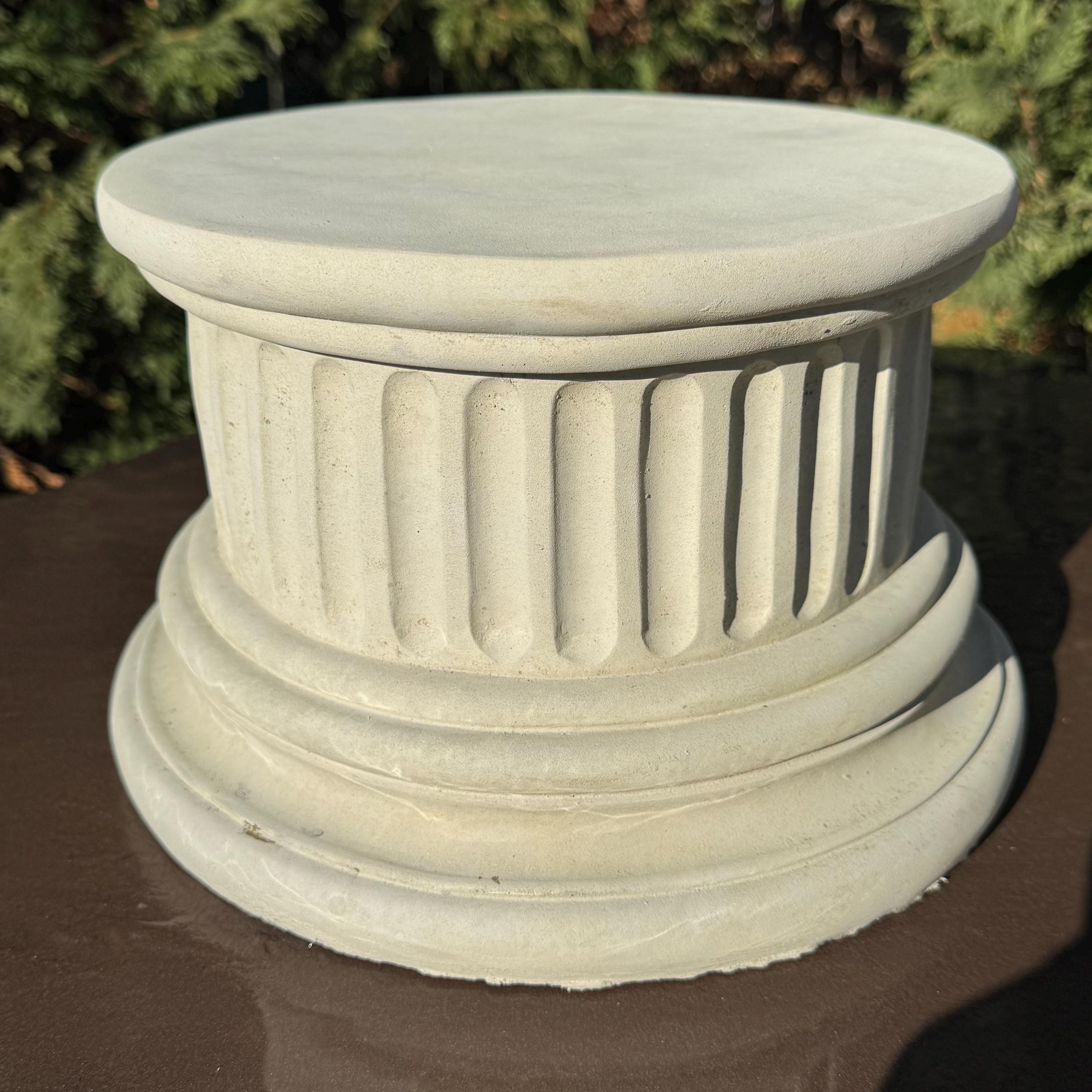 Concrete Plant Stand 10.25" Garden Pedestal for Statues Birdbath Base Outdoor Yard Decor Display