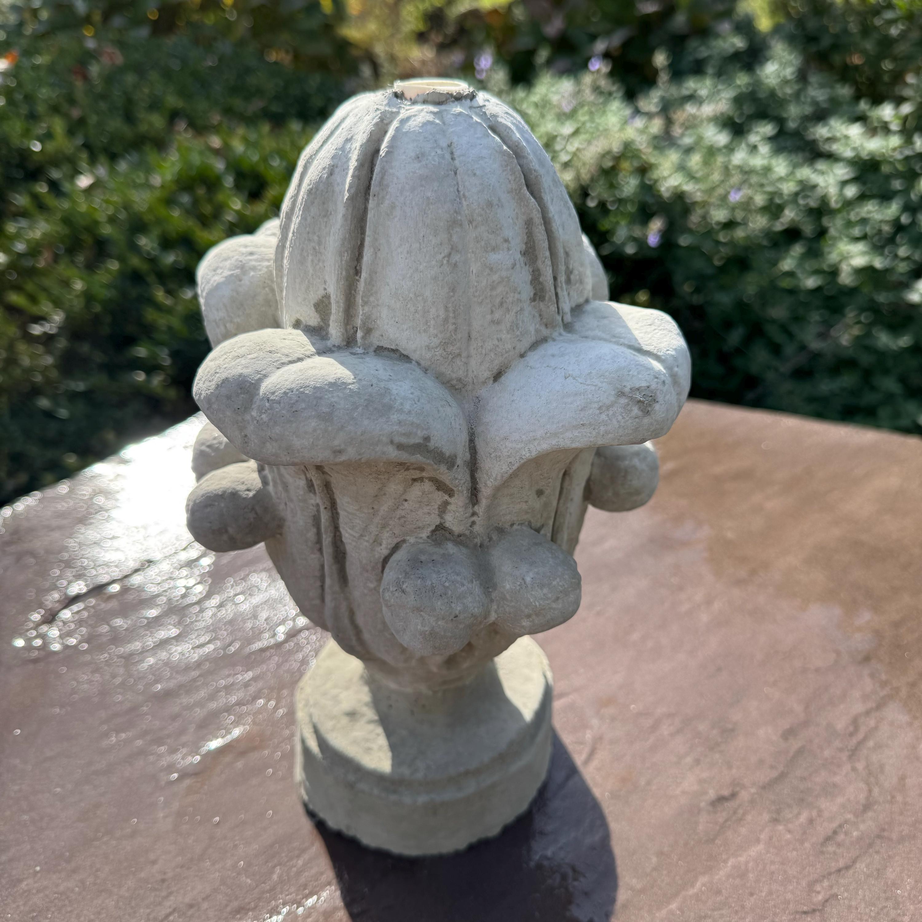 Concrete Tulip Fountain Topper 11" Outdoor Garden Spitter Water Feature Finial Ornament Yard Decor