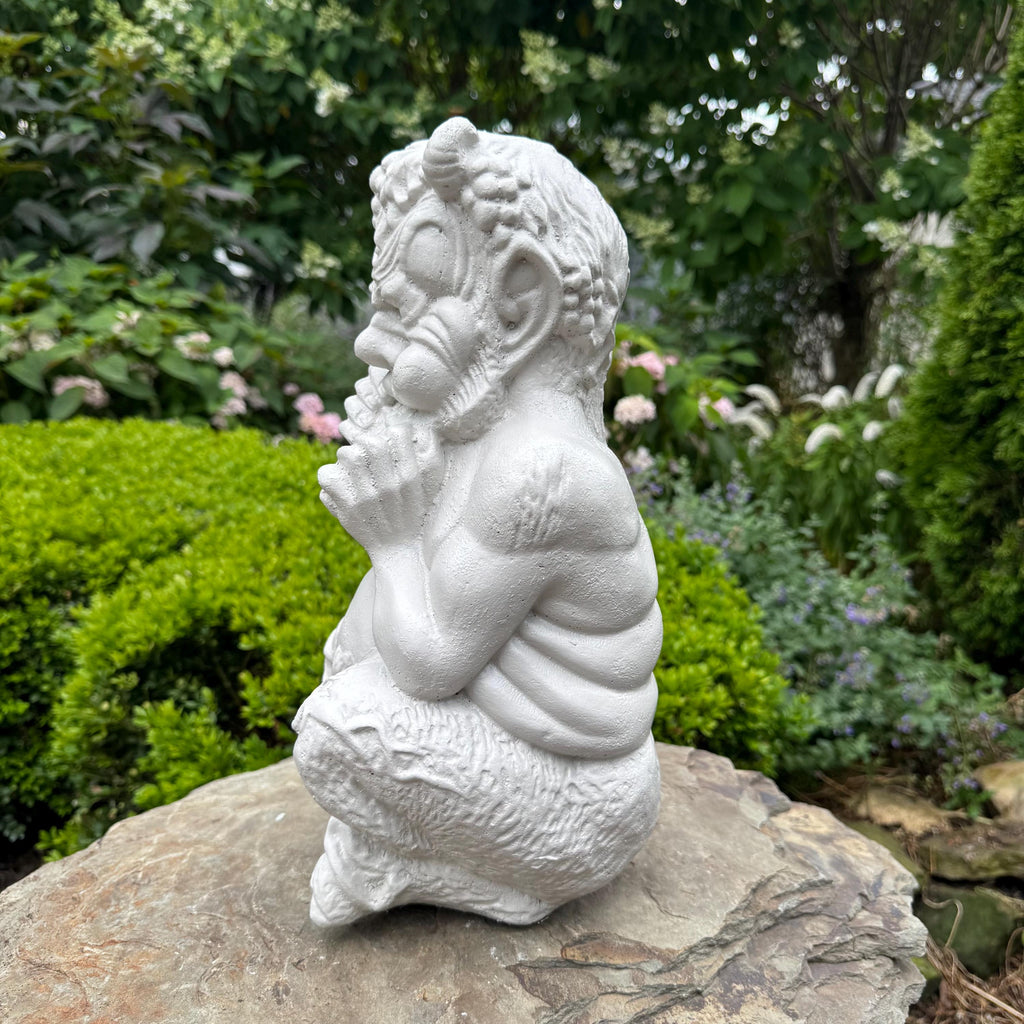 Pan Statue 14" Greek Mythology Concrete Garden Decor Sculpture Yard Art Lawn Ornament Gift