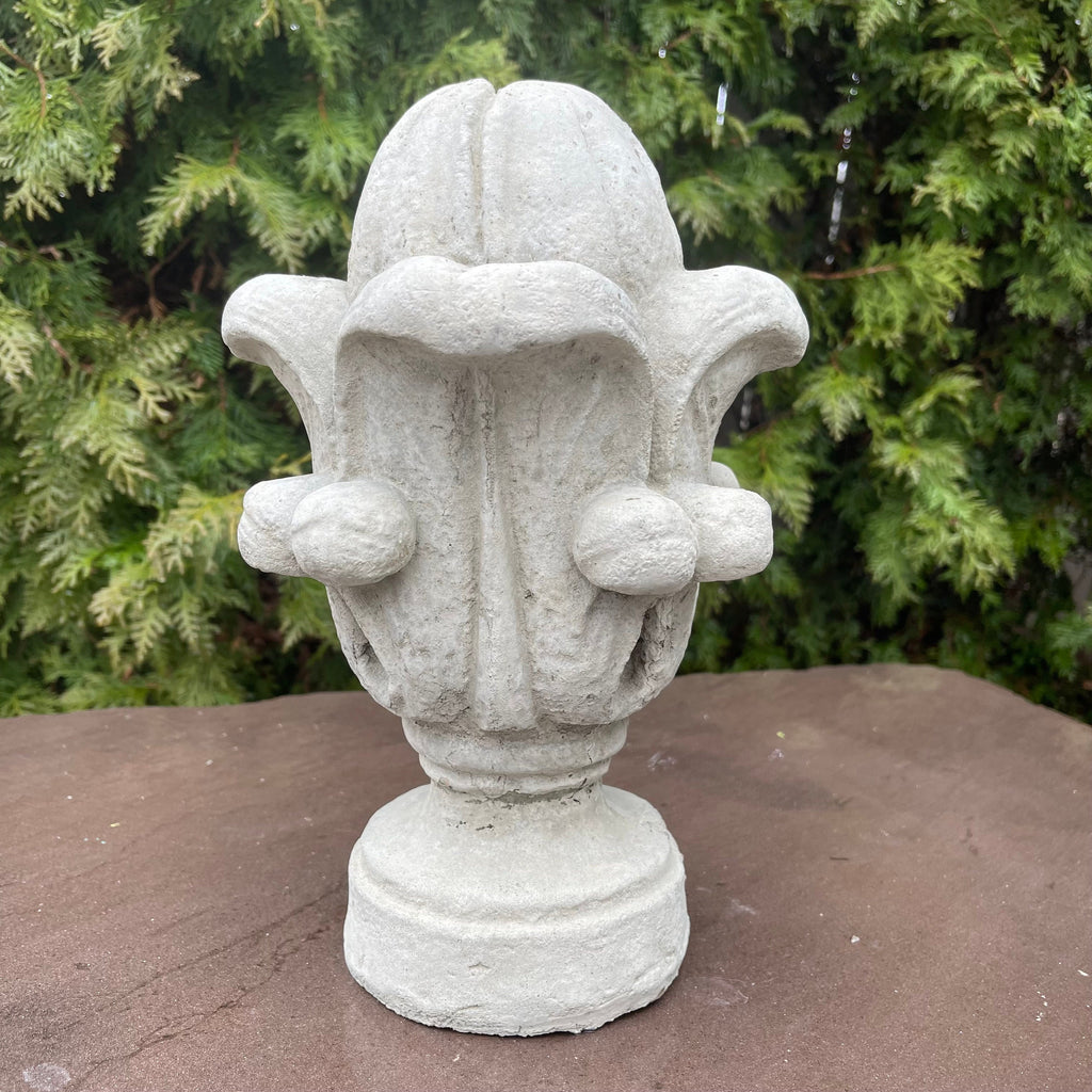 Concrete Fountain Topper 11" Cement Fountain Spitter / Garden Tulip Finial Design Replacement