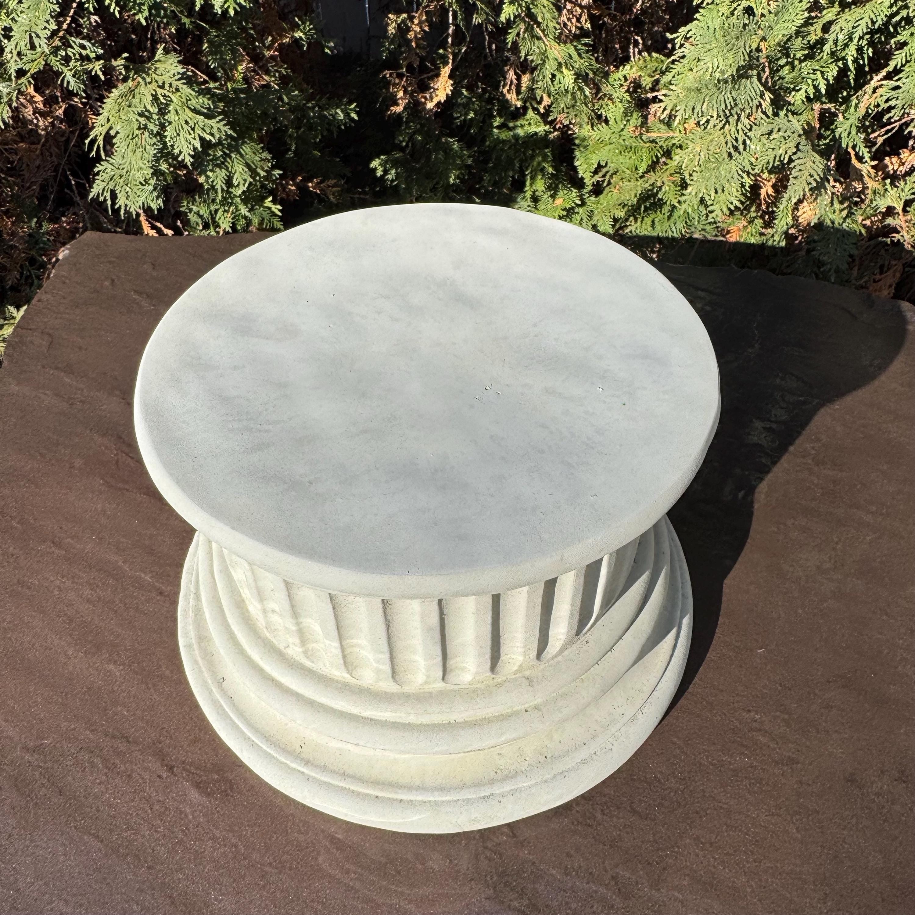 Concrete Plant Stand 10.25" Garden Pedestal for Statues Birdbath Base Outdoor Yard Decor Display