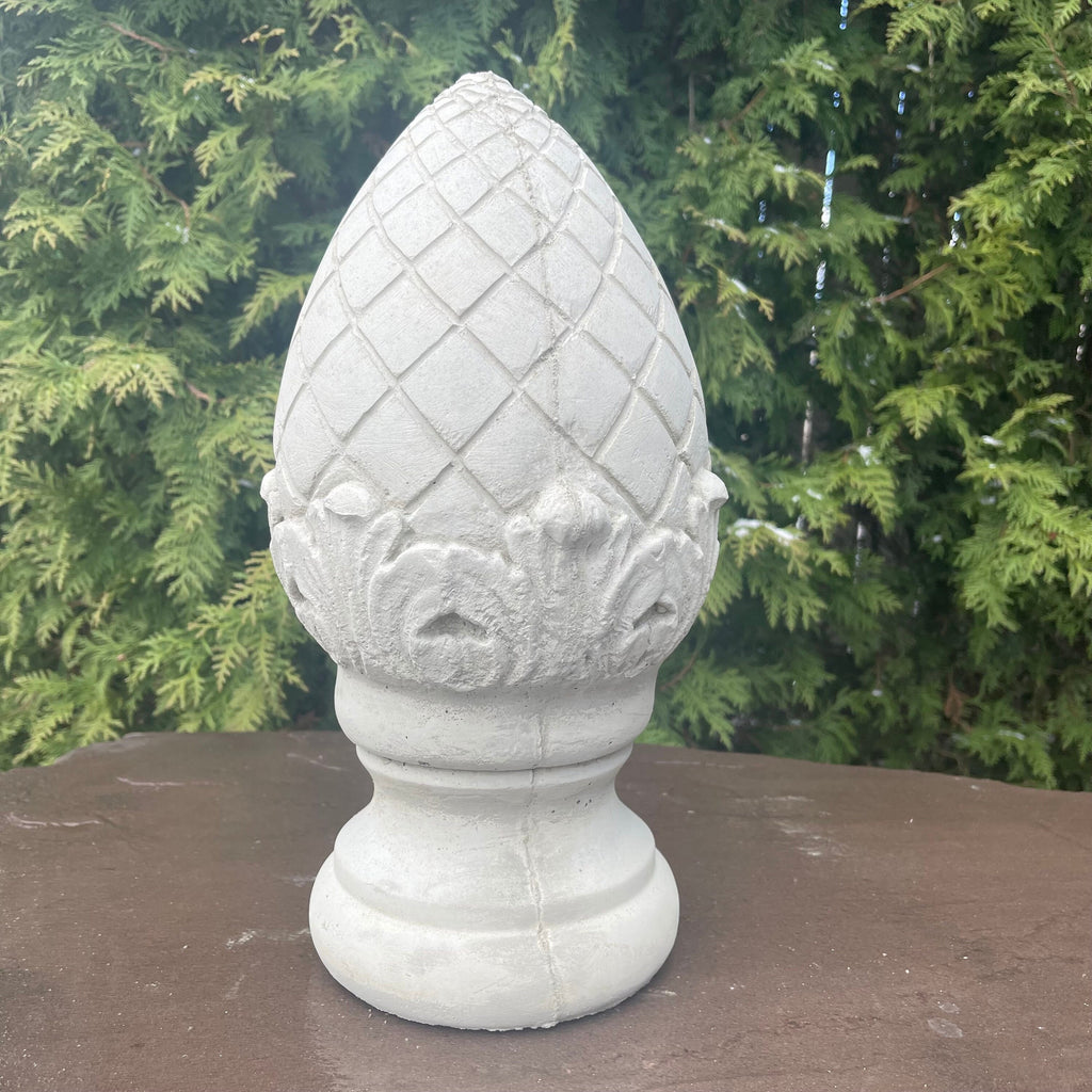 Concrete Artichoke Fountain Top: 13.5" Large Outdoor Garden Statue Cement Finial