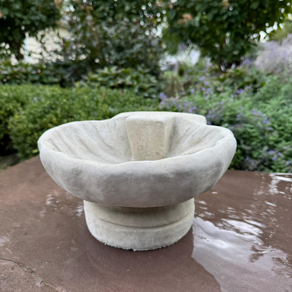 Small Concrete Bird Bath 11" Concrete Ground Bird Bath