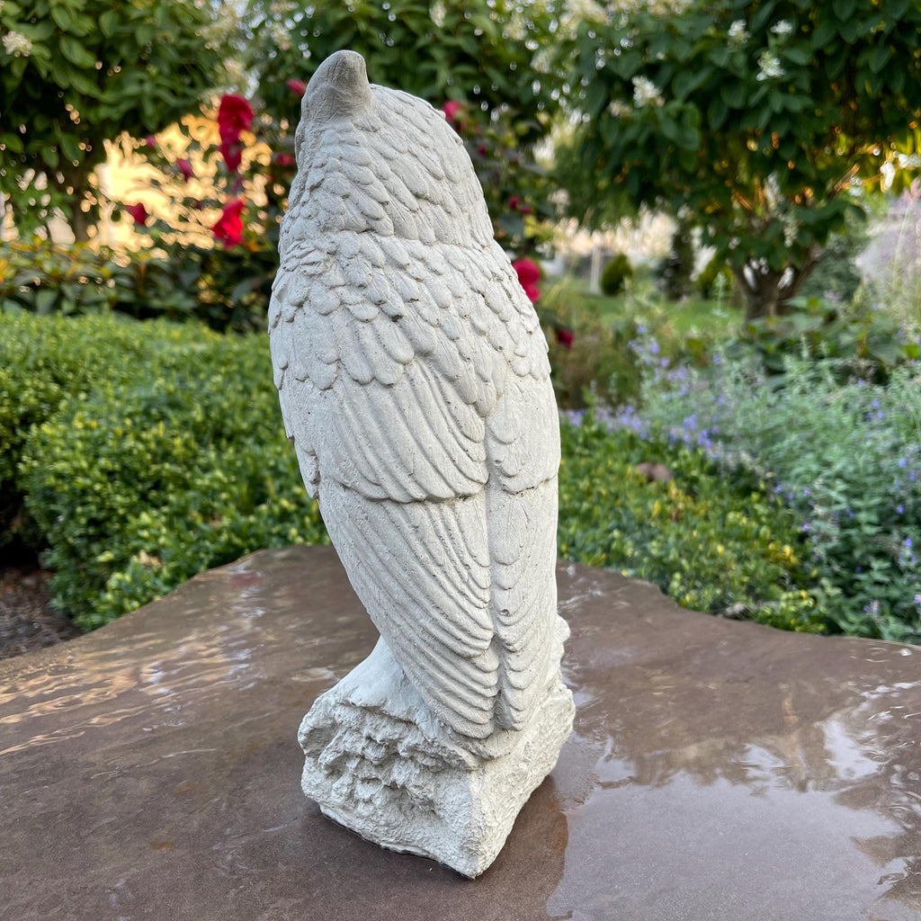 Handmade Concrete Owl Garden Statue 12 Inch Charming Outdoor Yard Decor Sculpture Ornament Gift