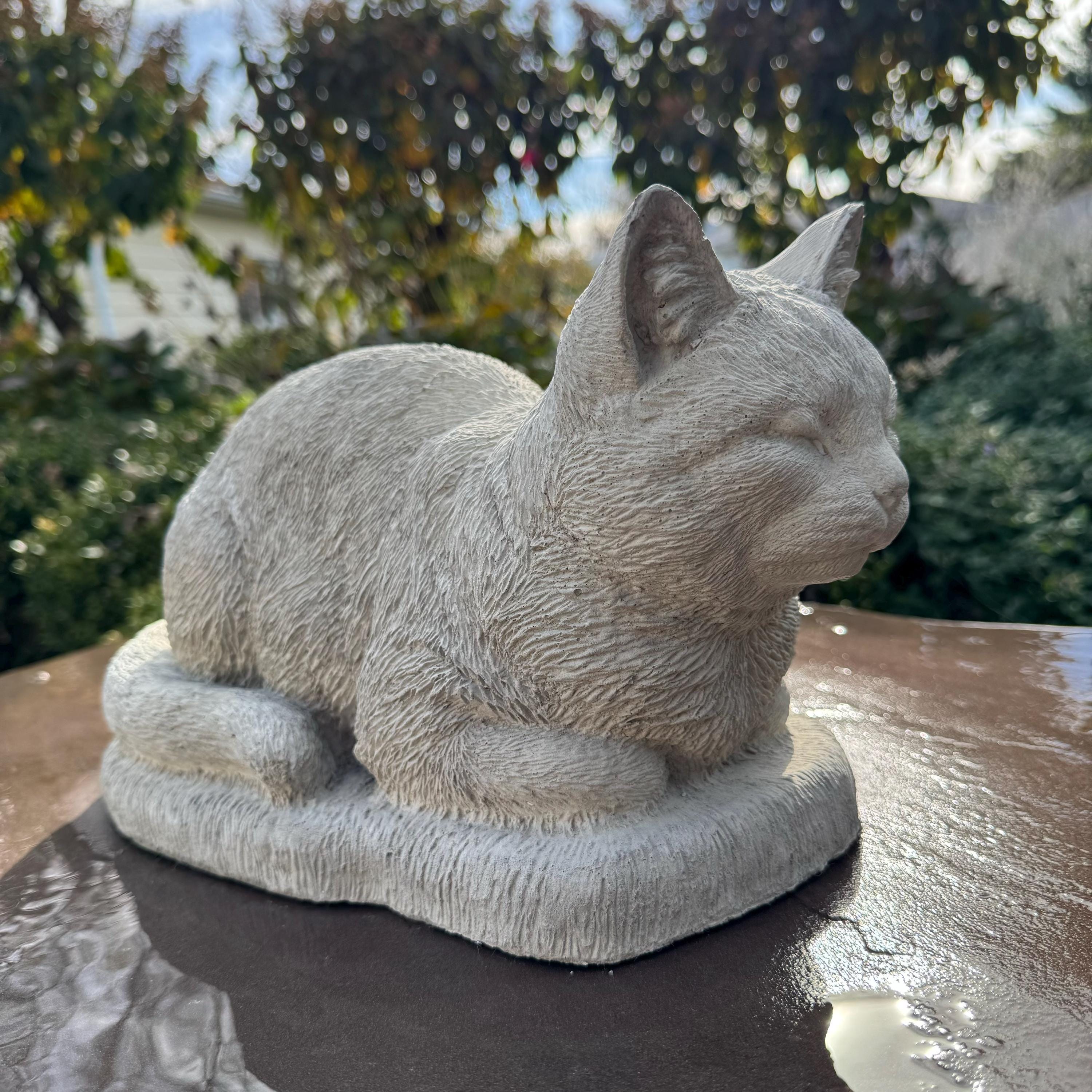 Cement Cat Statues Garden Decorations 14" Concrete Cat Statues For Sale