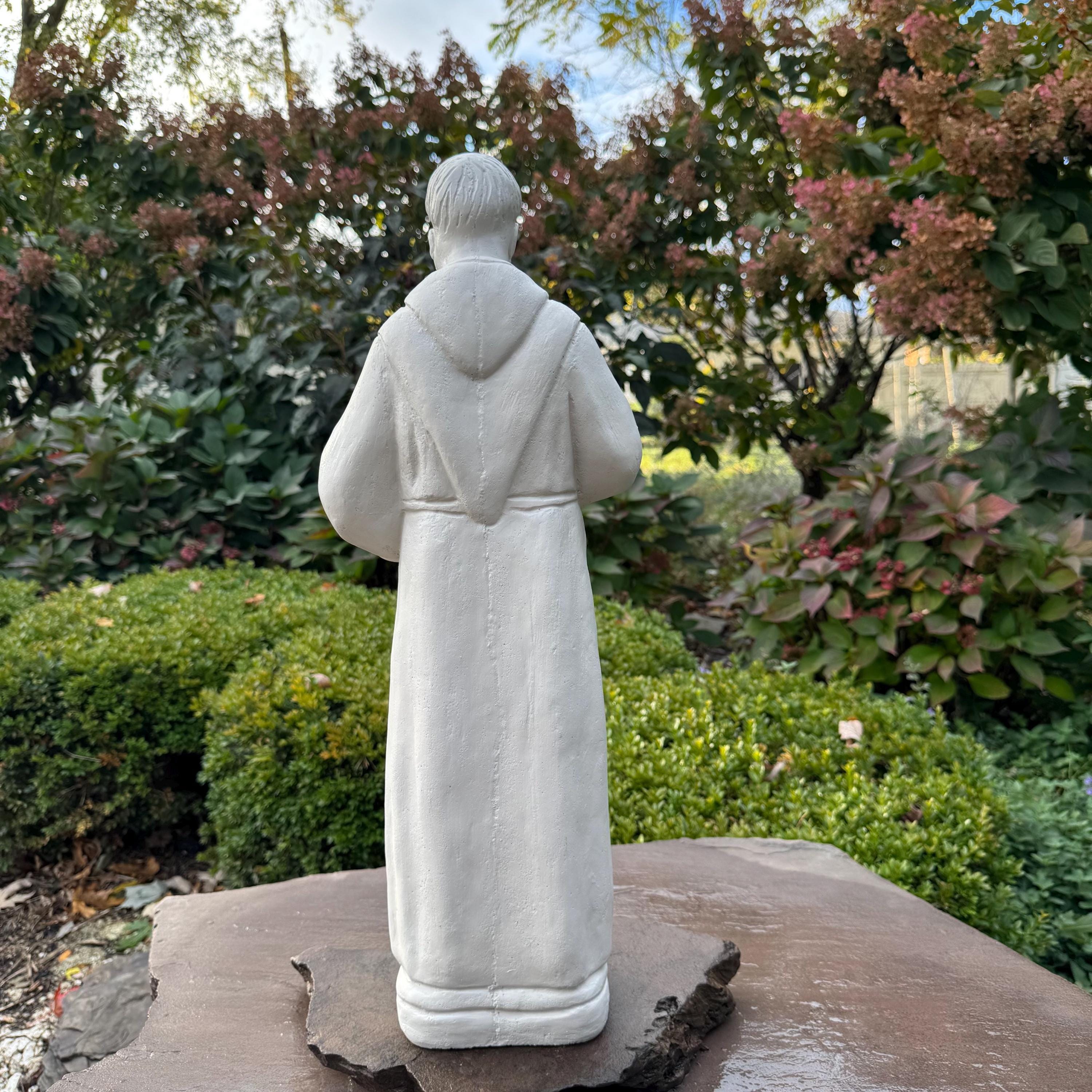 Large St Francis Assisi Religious Statue 24 Inch Concrete Garden Outdoor Yard Decor Catholic Saint Sculpture
