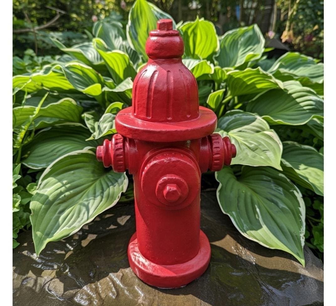 18 Inch Painted Fire Hydrant Garden Statue - Large Dog Lover Lawn Decor Sculpture
