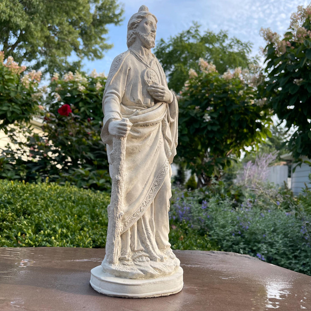Saint Jude Garden Statue 16.5" Concrete Catholic Religious Patron Sculpture Yard Decor Gift