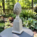 Artichoke Finial Statue 14 Inch Concrete Garden Sculpture Decorative Outdoor Accent Architectural Ornament