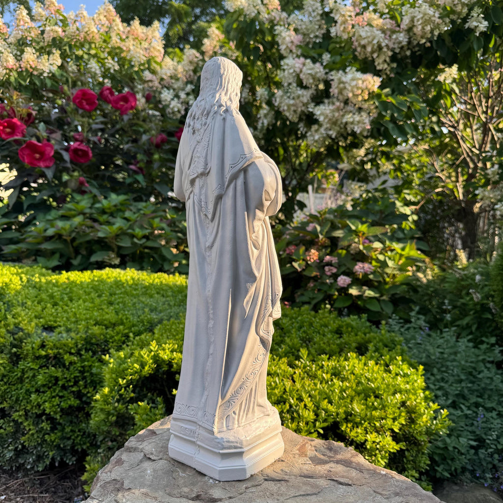 Handmade Concrete Jesus Garden Statue, Large Religious Sculpture (20 Inch)