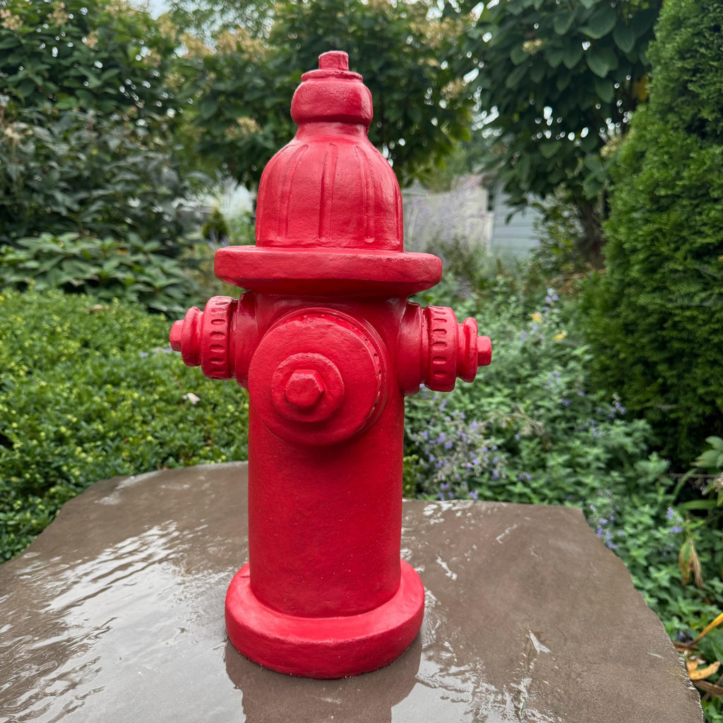 18 Inch Painted Fire Hydrant Garden Statue - Large Dog Lover Lawn Decor Sculpture