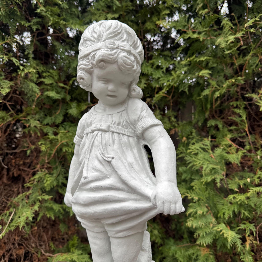 22 inch Bashful Betty Concrete Garden Statue Girl Lawn Ornament Yard Art Sculpture Decor Gift
