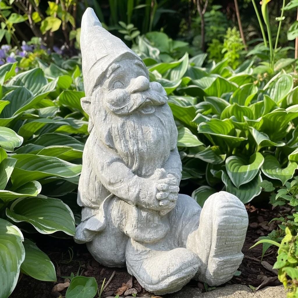 Concrete Gnomes For Sale 14.5" Garden Gnome Cement