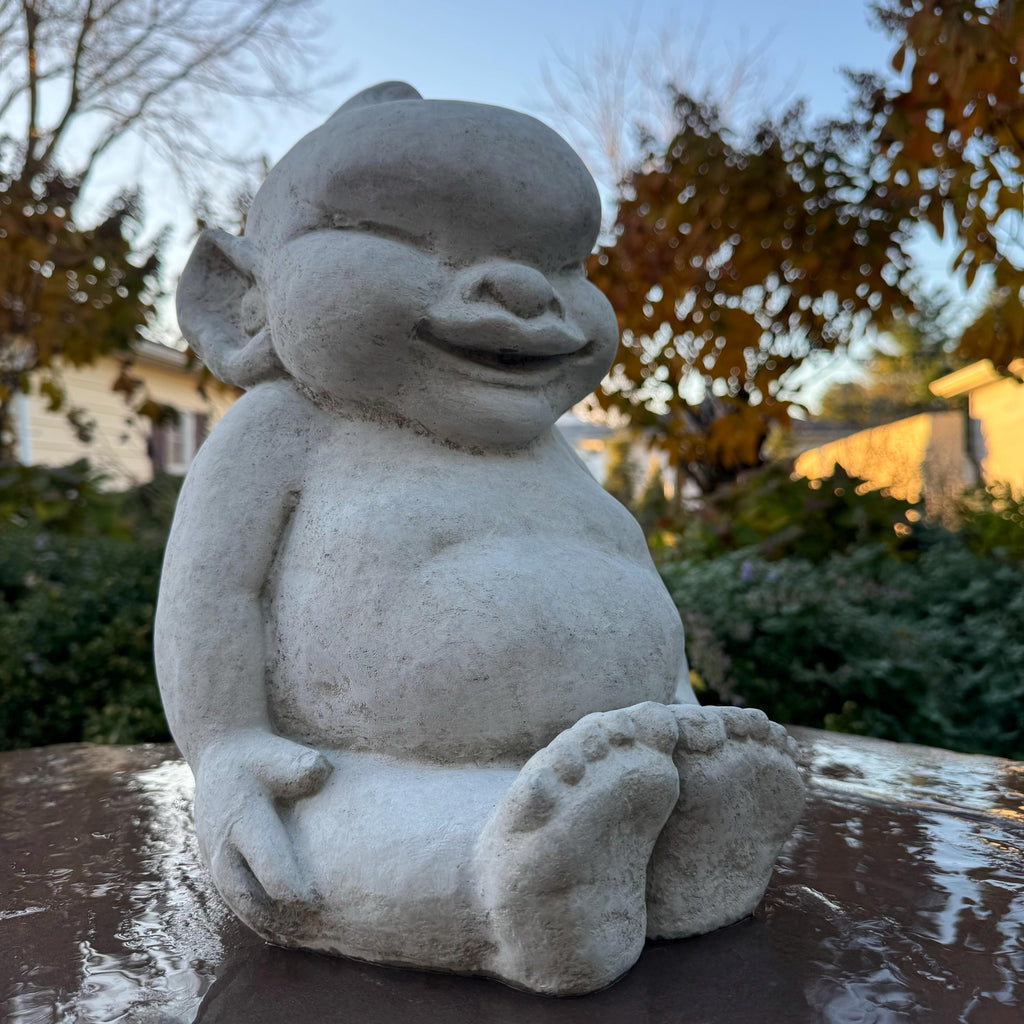 Billiken Mascot Garden Statue: 14" Concrete SLU Good Luck Charm Alumni Yard Art Decor Gift