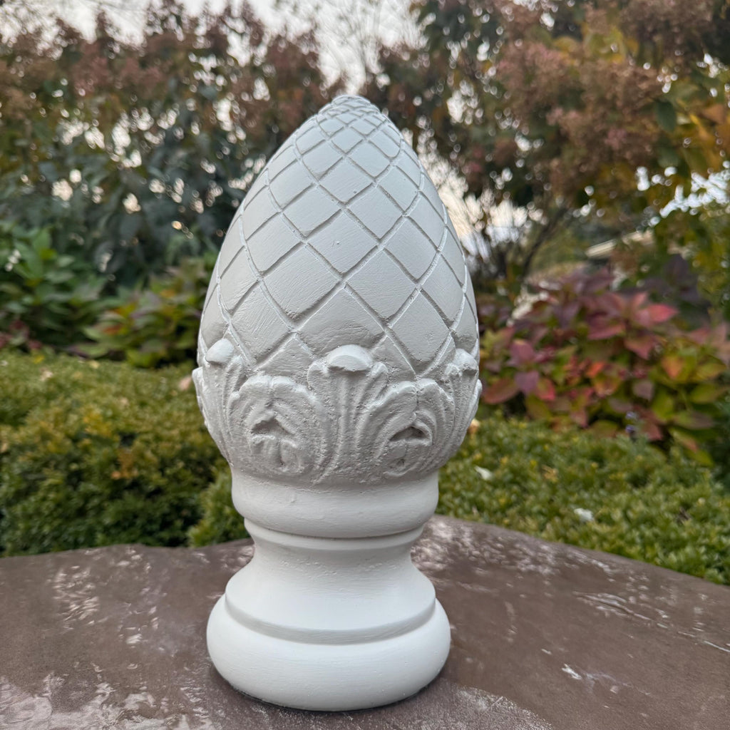 Concrete Garden Finial Statue 13.5" Durable Outdoor Lawn Sculpture Decor Accent Gift