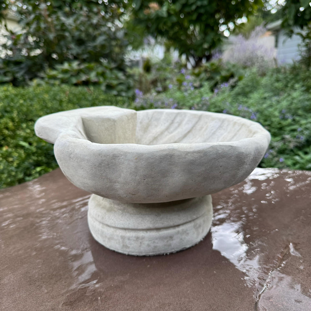 Small Concrete Bird Bath 11" Concrete Ground Bird Bath