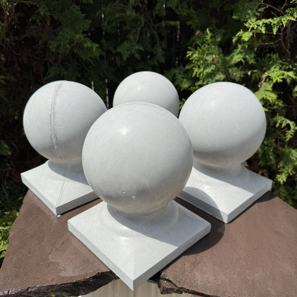 11 Inch Concrete Garden Ball Statue - Cement Sphere Architectural Yard Decor Ornament Lawn Art Gift