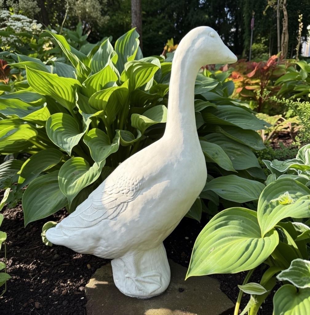 Concrete Yard Goose Statue - 23" Cement Lawn Goose For Garden