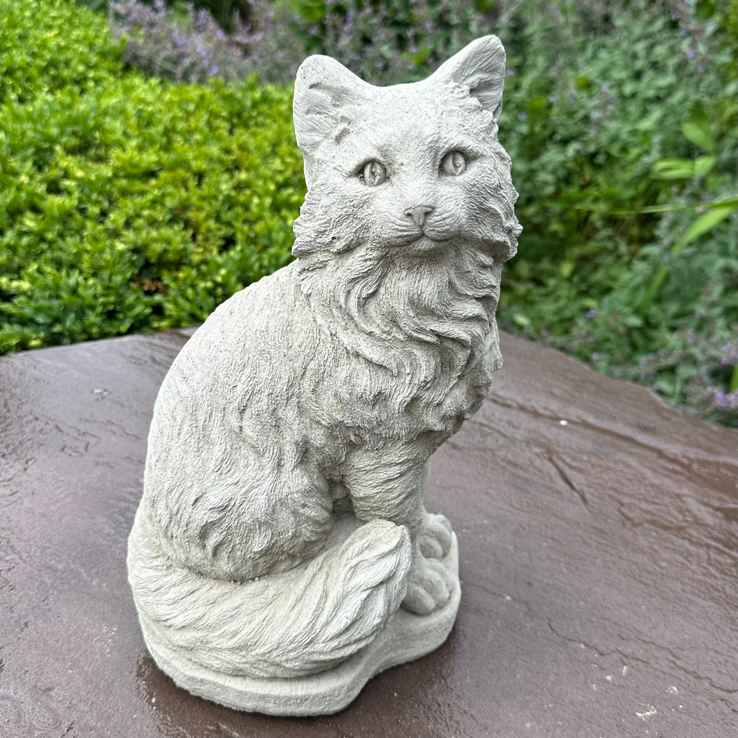 Cement Cat Statue 11" Concrete Cat Statue Near Me