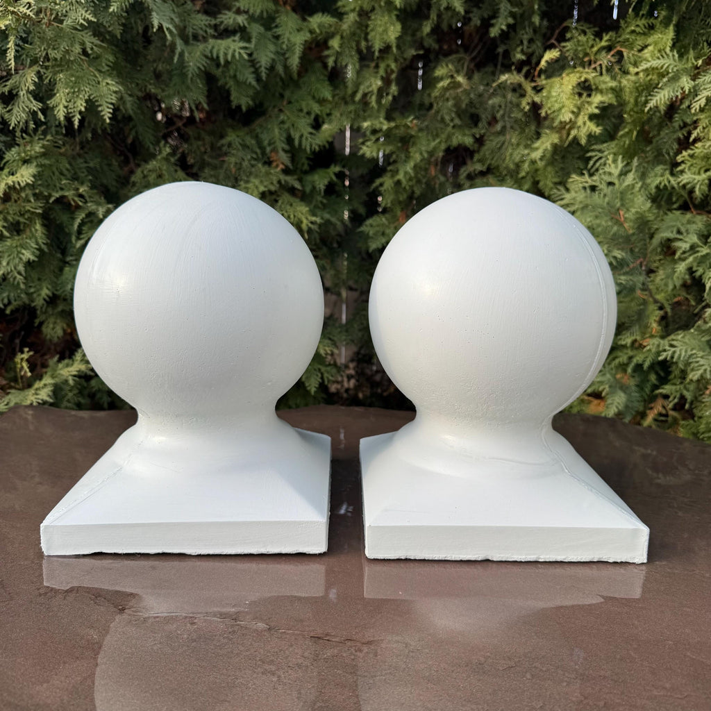 11 Inch Concrete Garden Sphere Ball - Cement Pier Cap Column Pillar Post Topper Finial Outdoor Yard Decor Sculpture