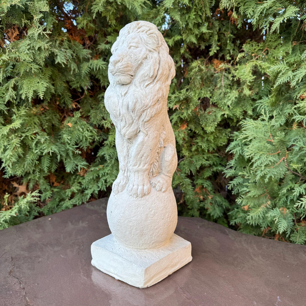 Sitting Concrete Lion Statue 18" Garden Sculpture Outdoor Yard Art Lawn Ornament Animal Figure Home Decor