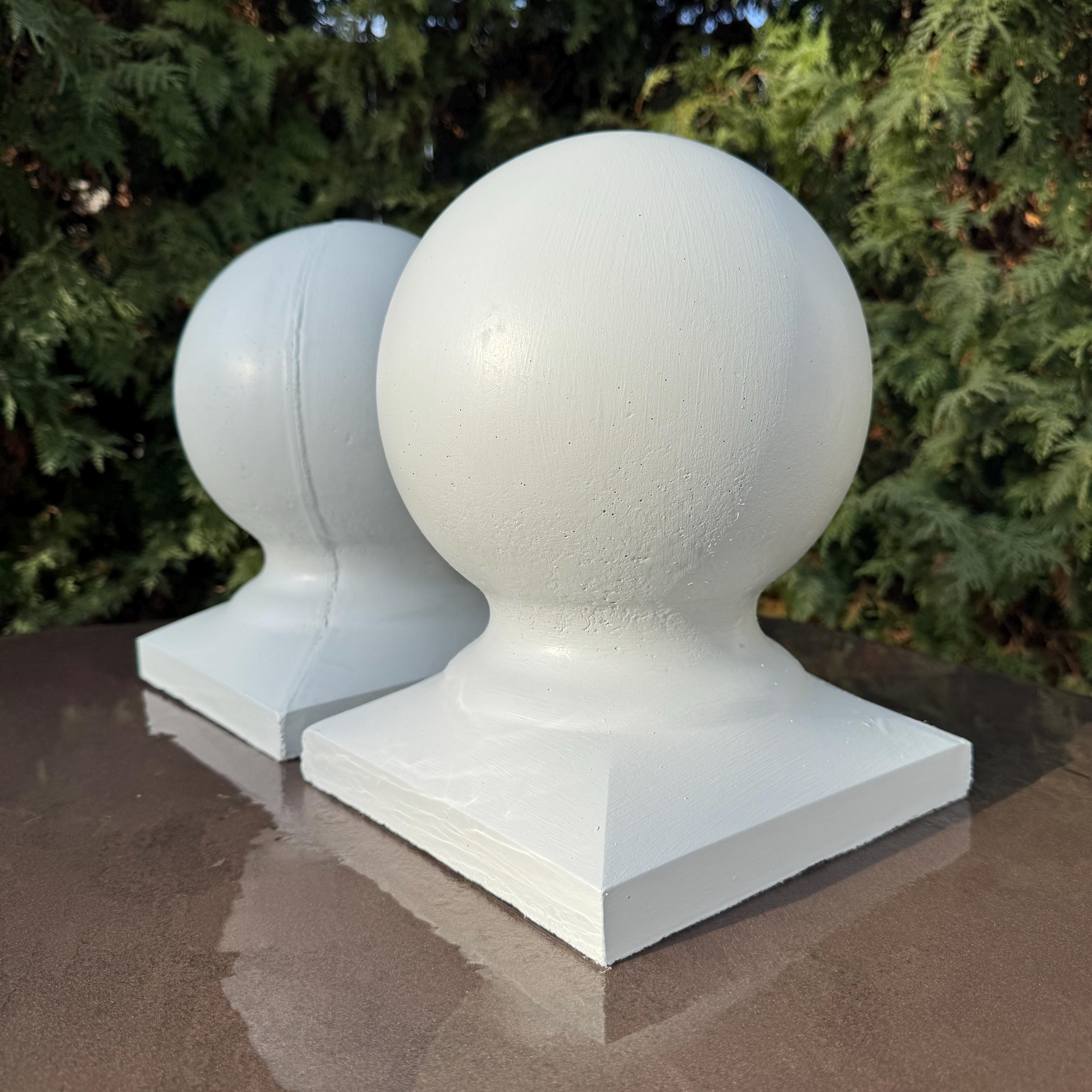 11 Inch Concrete Garden Sphere Ball - Cement Pier Cap Column Pillar Post Topper Finial Outdoor Yard Decor Sculpture