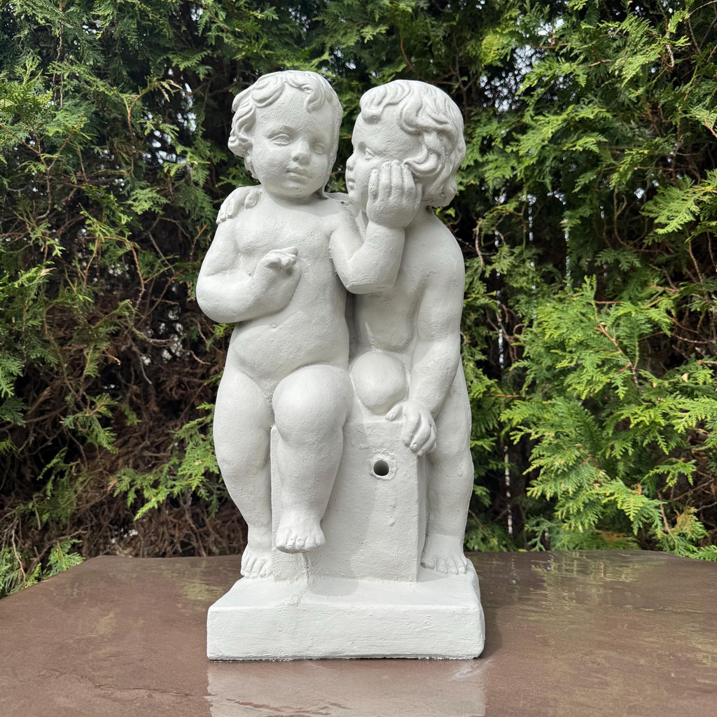 Replacement Concrete Fountain Topper 20" Cement Pond Spitter Fountain Classic Children Boy