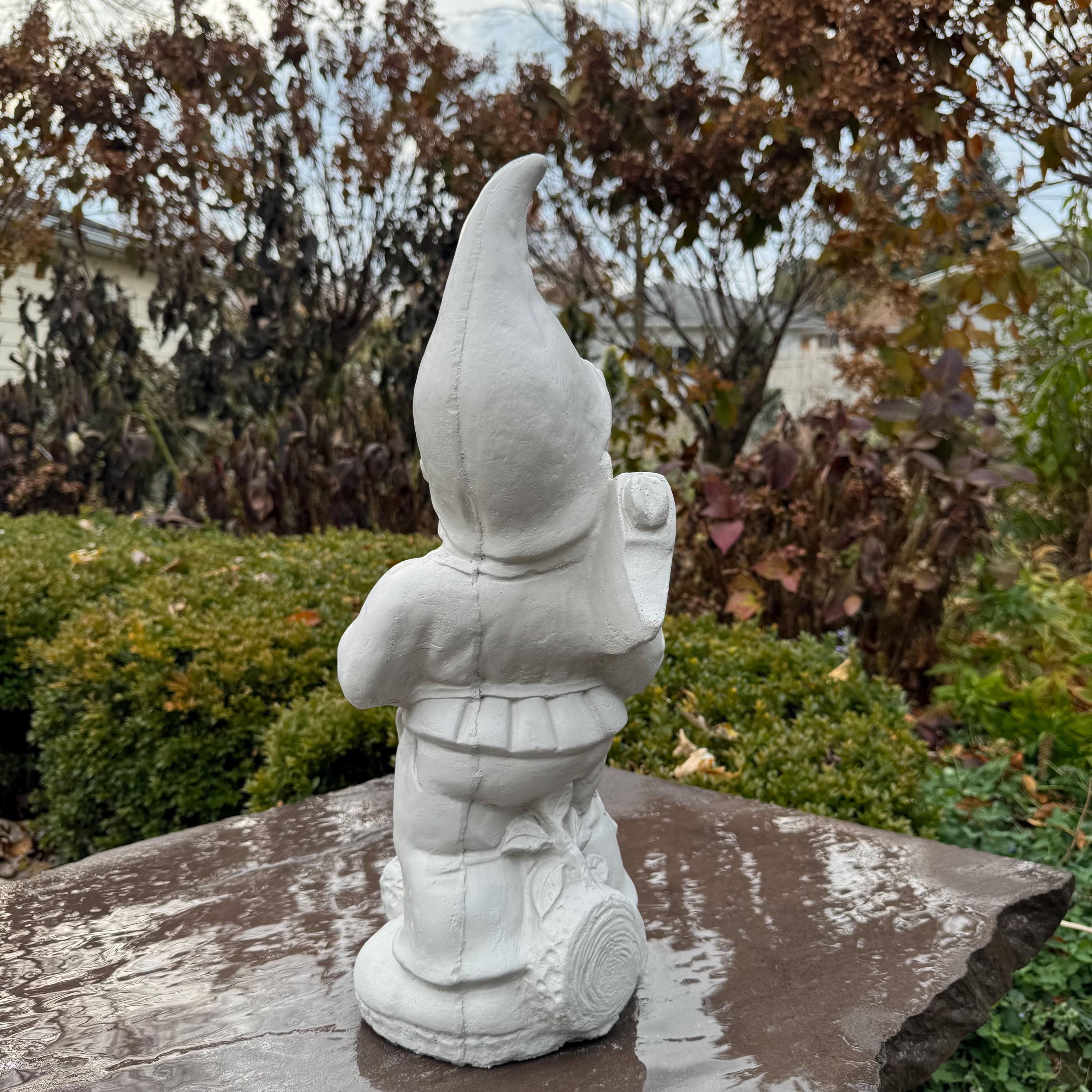 Vintage Cement Garden Gnome 19" Large Concrete Garden Gnomes