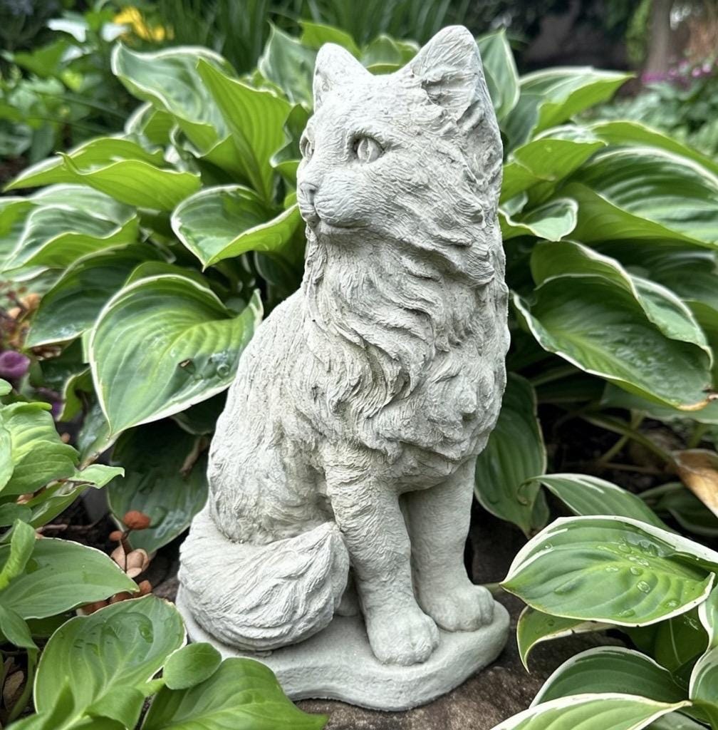 Cement Cat Statue 11" Concrete Cat Statue Near Me