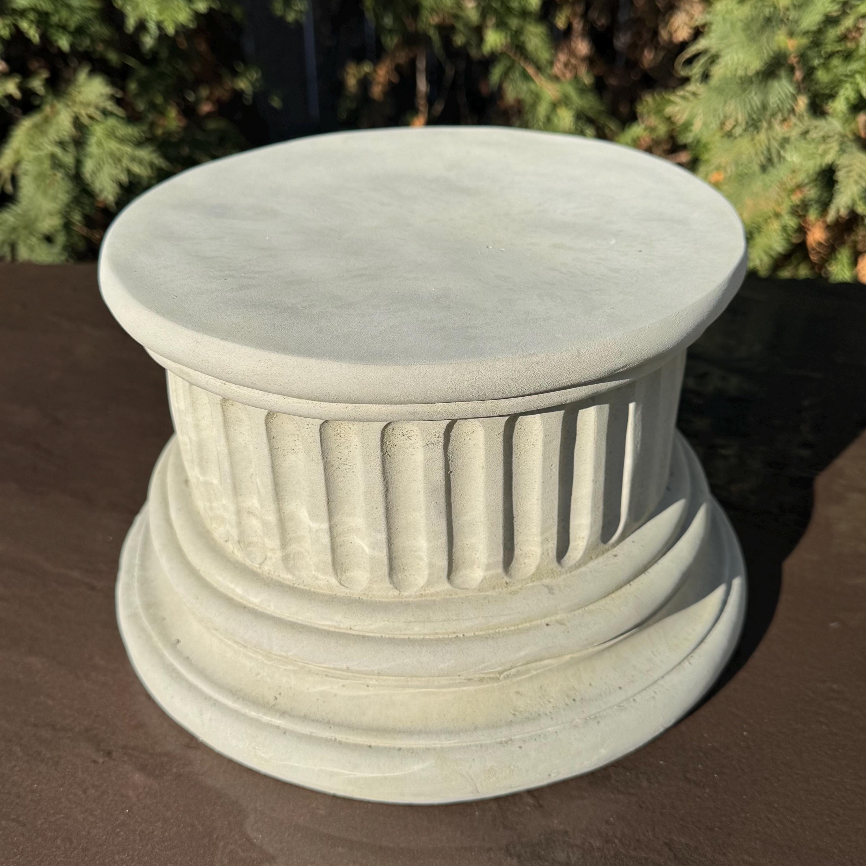 Concrete Plant Stand 10.25" Garden Pedestal for Statues Birdbath Base Outdoor Yard Decor Display